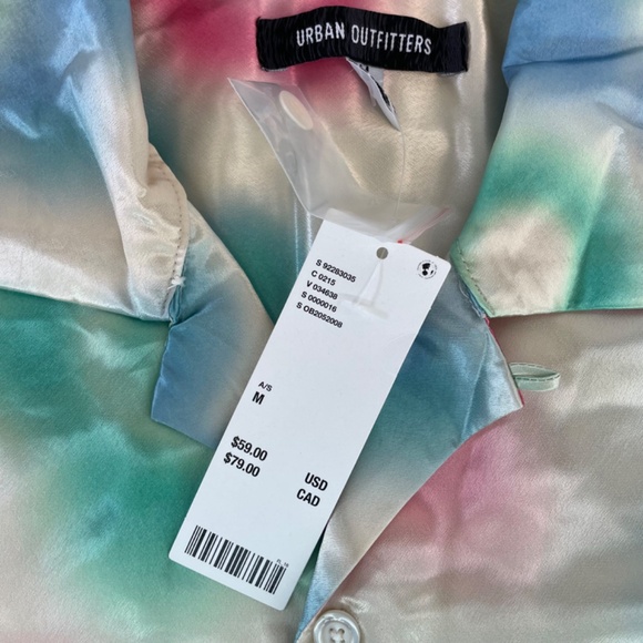 Urban Outfitters Tye Dye Short Sleeve Button Down Shirt Unisex Medium NEW - Picture 6 of 14